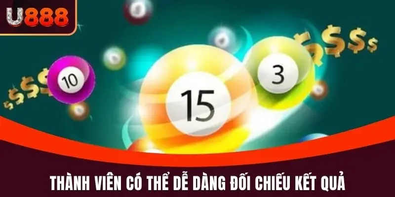 Thành viên có thể dễ dàng đối chiếu kết quả Mega 6/45 U888